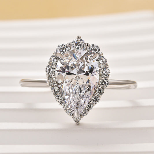 1.75ct Pear Cut Halo Travel Ring