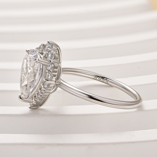 1.75ct Pear Cut Halo Travel Ring