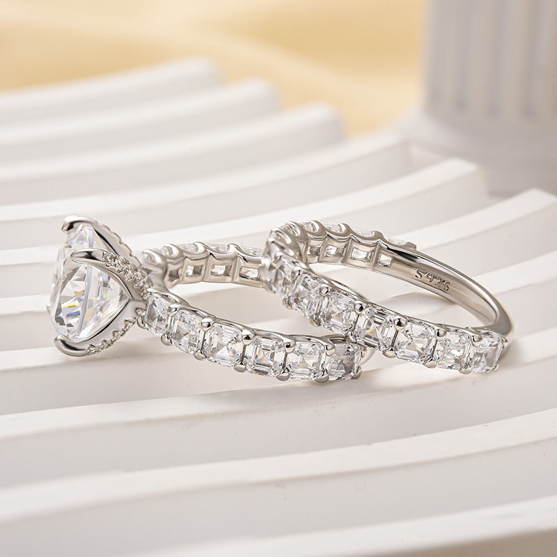 4.0ct Round Cut Diamond Ring - White Gold Plated