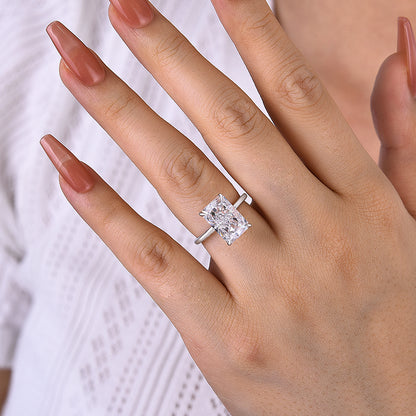 5 Carat Radiant Cut Engagement Ring White Gold Plated