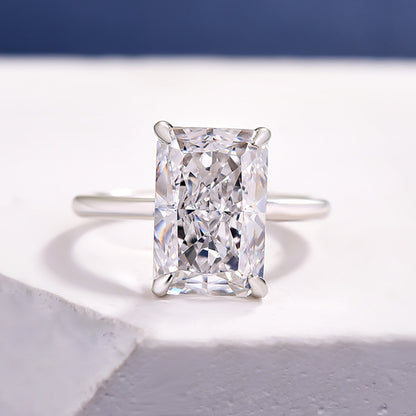 5 Carat Radiant Cut Engagement Ring White Gold Plated