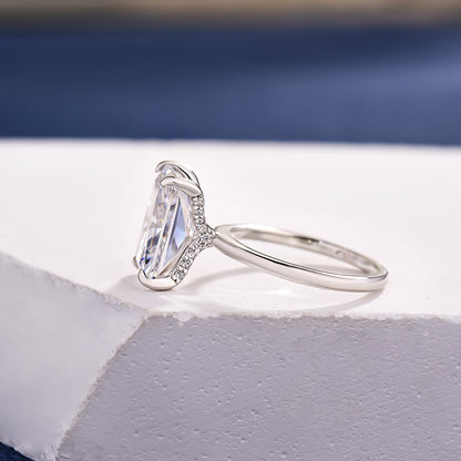 5 Carat Radiant Cut Engagement Ring White Gold Plated