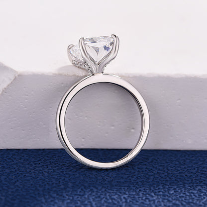 5 Carat Radiant Cut Engagement Ring White Gold Plated