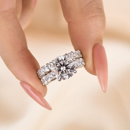 4.0ct Round Cut Diamond Ring - White Gold Plated