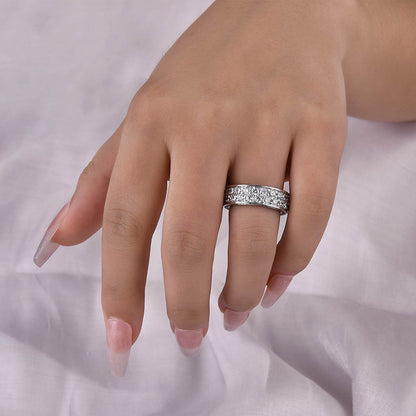 3.0Ct Round Cut Pave Wedding Band - 925 Silver White Gold