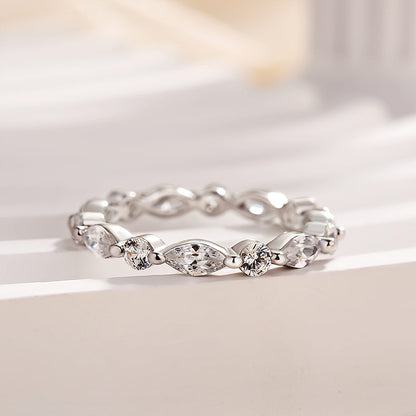 1.5Ct Marquise & Round Cut Band 925 Silver Two-Tone
