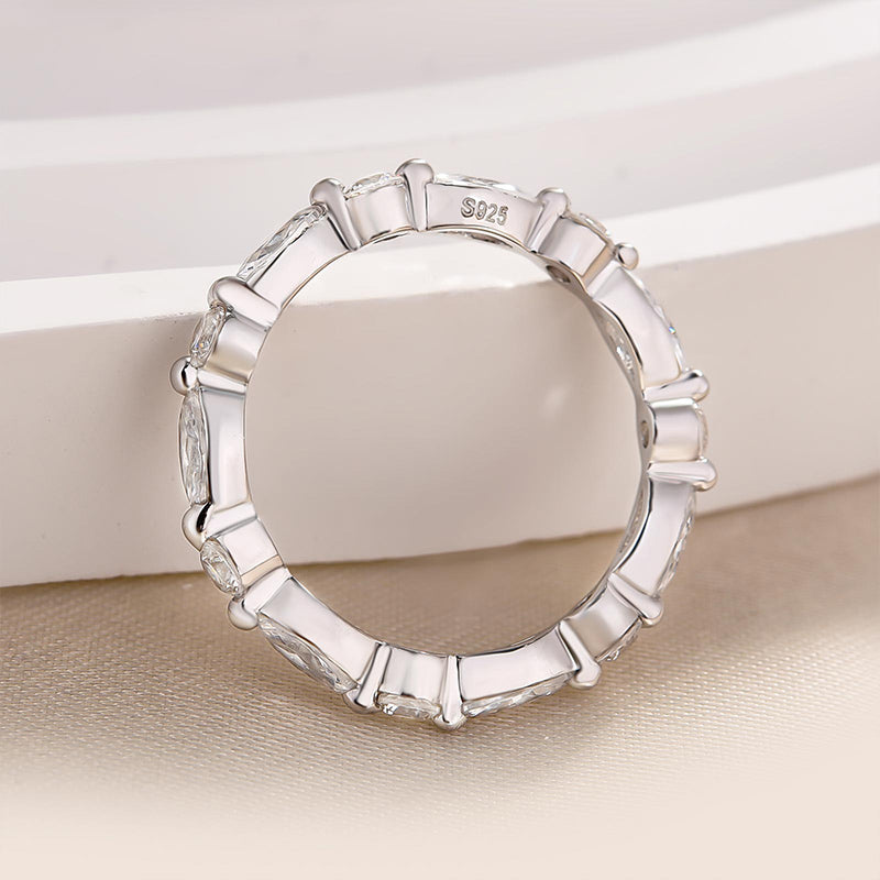 1.5Ct Marquise & Round Cut Band 925 Silver Two-Tone