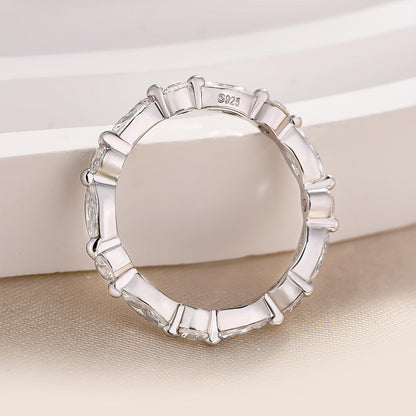 1.5Ct Marquise & Round Cut Band 925 Silver Two-Tone