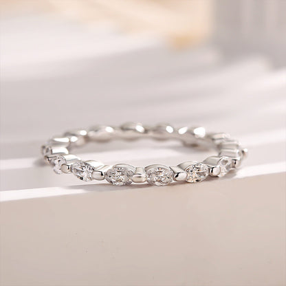 2Ct Oval Cut Diamond Band 925 Silver White Gold