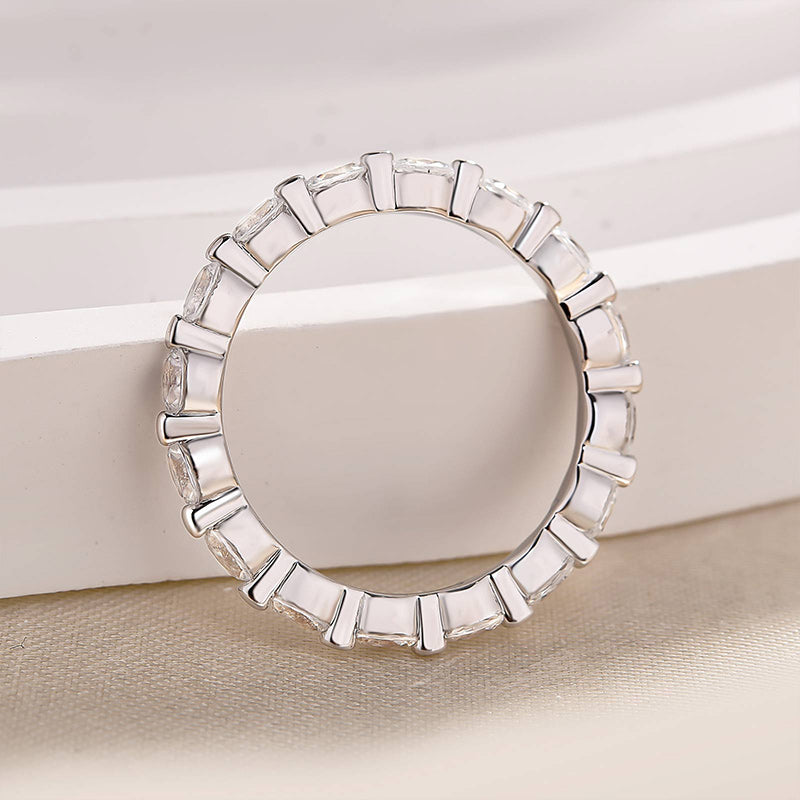 2Ct Oval Cut Diamond Band 925 Silver White Gold