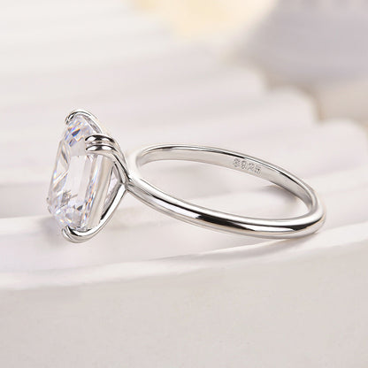 3.5Ct Emerald Cut Two-Tone Engagement Ring