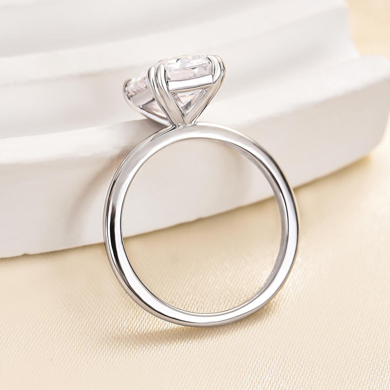 3.5Ct Emerald Cut Two-Tone Engagement Ring