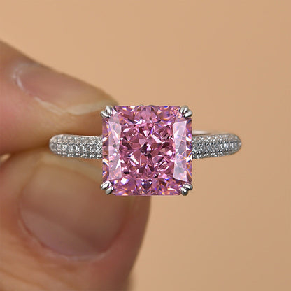 3.5 Carat Radiant Cut Pink Diamond Ring