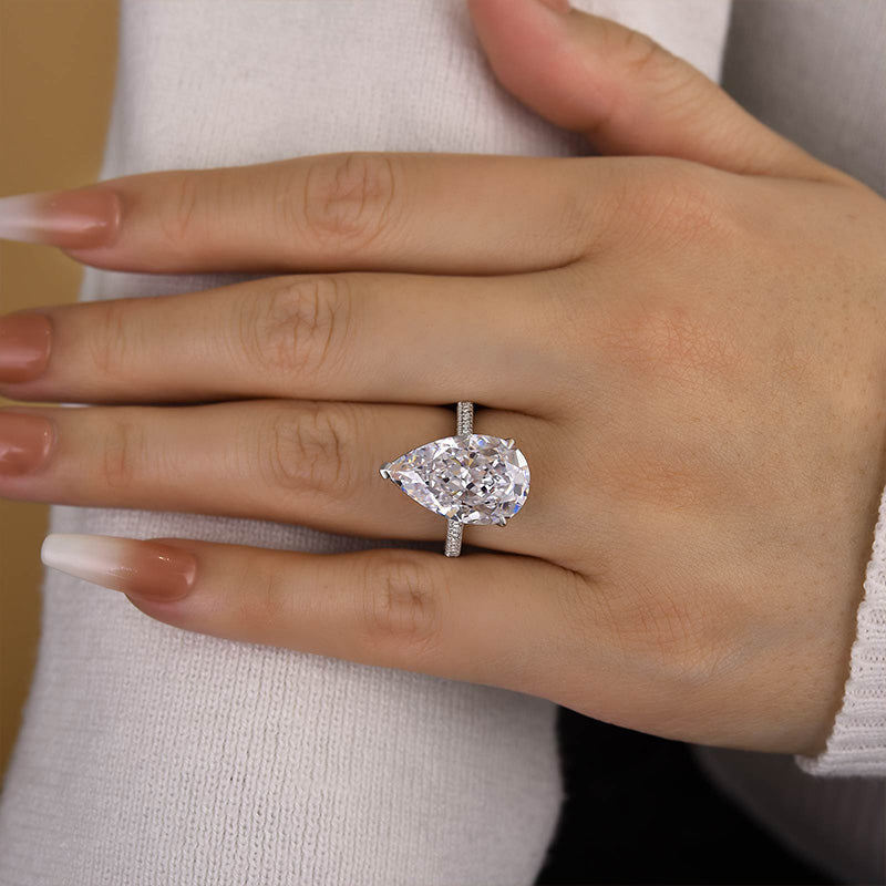 8 Carat Pear Cut Diamond Solitaire Ring