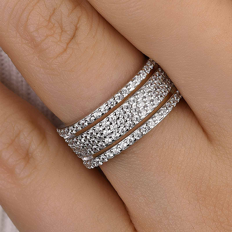 2.0ct Round Cut Simulated Diamond Wedding Band – White Gold Plated