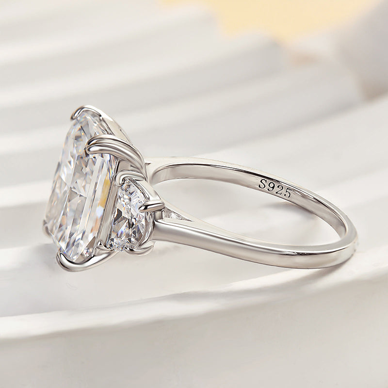 5 Carat Radiant Cut Three Stone Engagement Ring