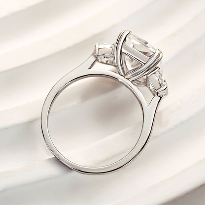 5 Carat Radiant Cut Three Stone Engagement Ring