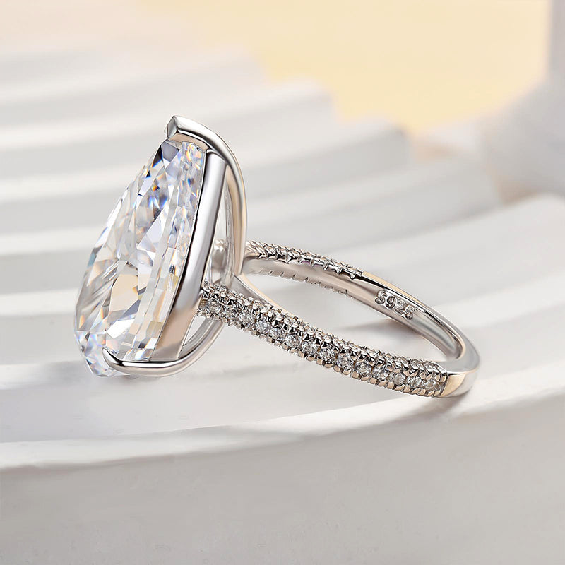 8 Carat Pear Cut Diamond Solitaire Ring