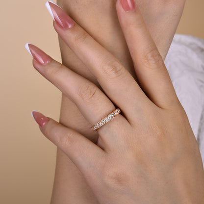 925 Silver Rose Gold Plated 1ct Sona Diamond Band