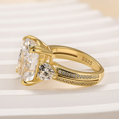 7Ct Cushion Cut Engagement Ring 925 Silver Three Gold Options