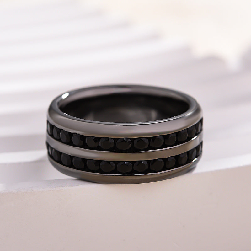 925 Silver Three-Tone 1ct Sona Diamond Men's Wedding Band