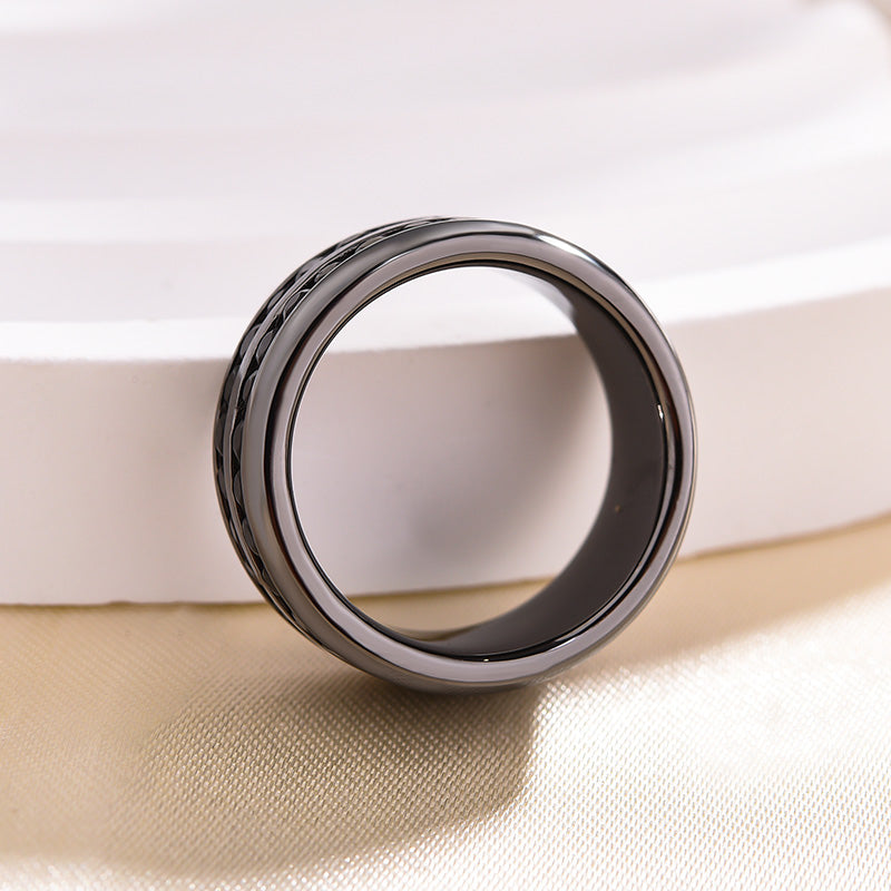 925 Silver Three-Tone 1ct Sona Diamond Men's Wedding Band