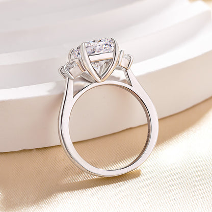 3 Carat Cushion Cut Half Moon Diamond Ring