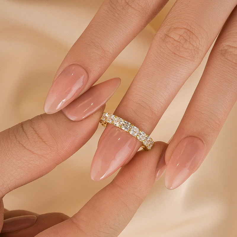925 Silver Two-Tone 1.4ct Asscher Cut Diamond Band