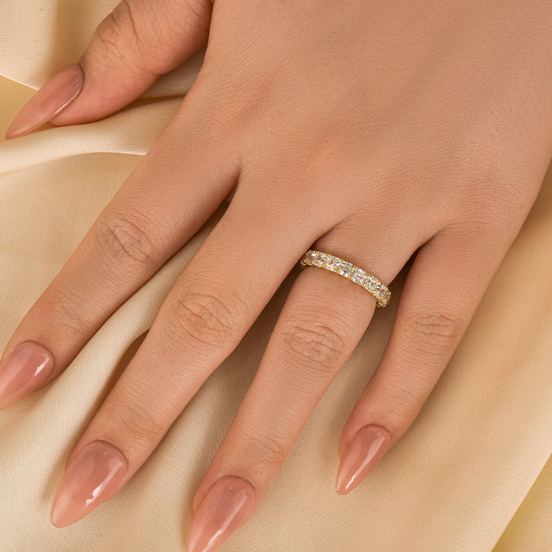 925 Silver Two-Tone 1.4ct Asscher Cut Diamond Band