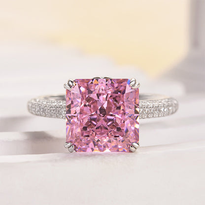 3.5 Carat Radiant Cut Pink Diamond Ring
