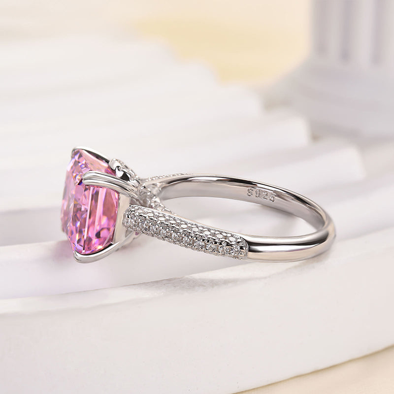 3.5 Carat Radiant Cut Pink Diamond Ring