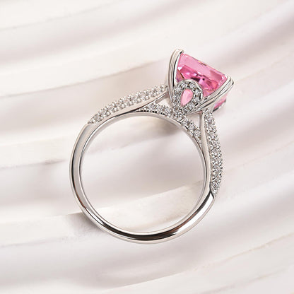 3.5 Carat Radiant Cut Pink Diamond Ring