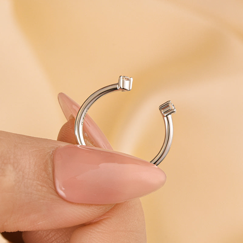 0.1Ct Simulated Diamond Band - Yellow/White Gold Plated 925 Silver