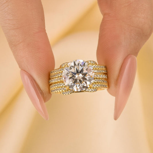 Classic 4.0Ct Round Bridal Set | Nesting Jacket Design