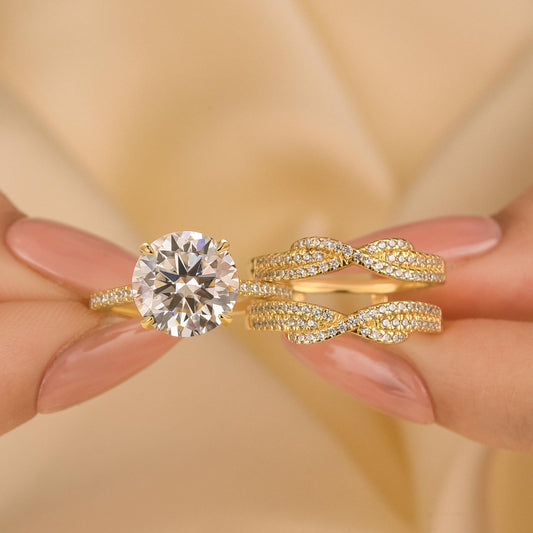 Classic 4.0Ct Round Bridal Set | Nesting Jacket Design