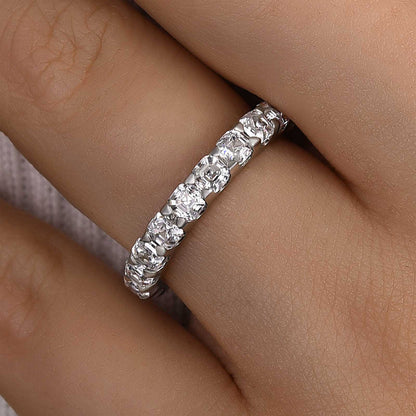 2.5Ct Asscher Cut Diamond Band 925 Silver White Gold