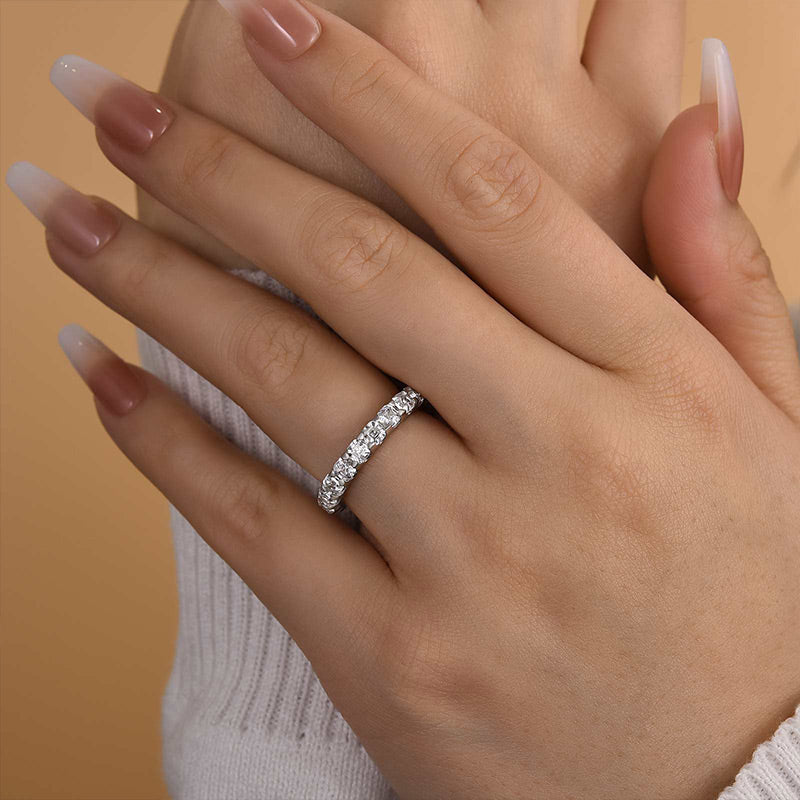 2.5Ct Asscher Cut Diamond Band 925 Silver White Gold