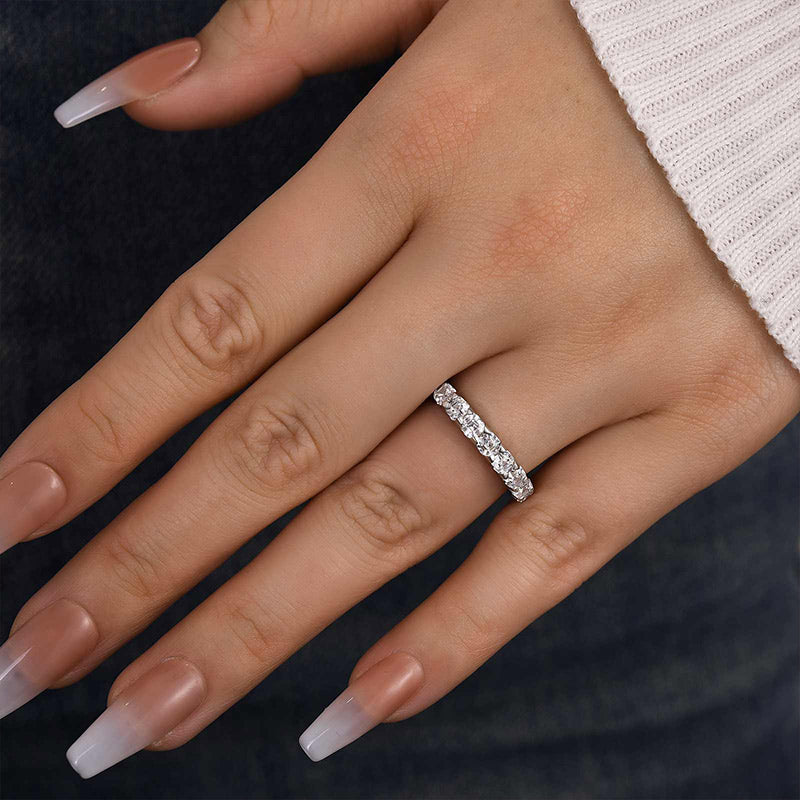 2.5Ct Asscher Cut Diamond Band 925 Silver White Gold