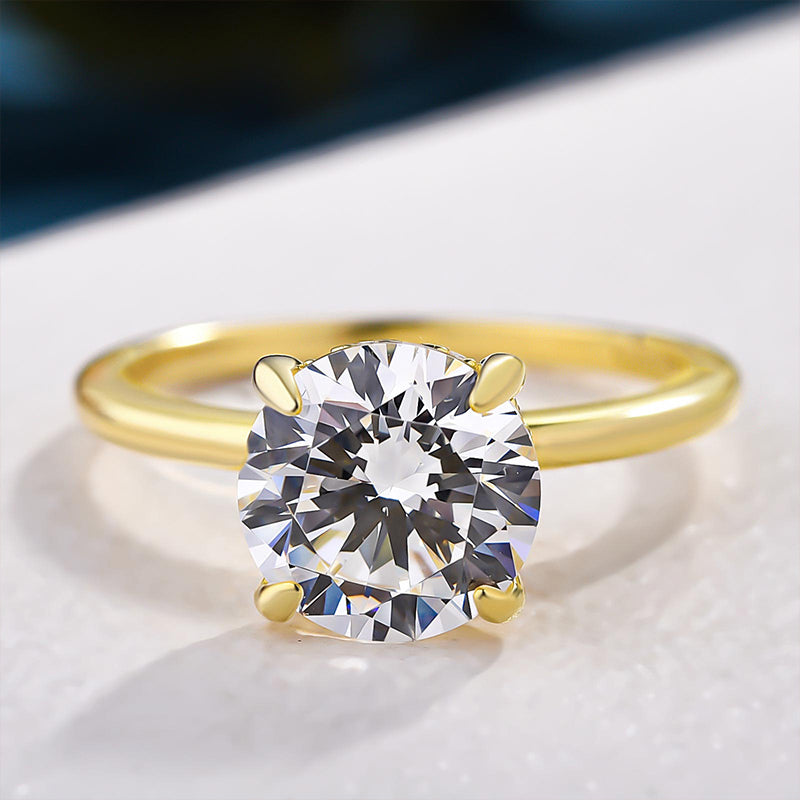 2 Carat Round Cut Solitaire Engagement Ring Sterling Silver