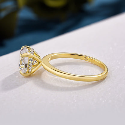 2 Carat Round Cut Solitaire Engagement Ring Sterling Silver