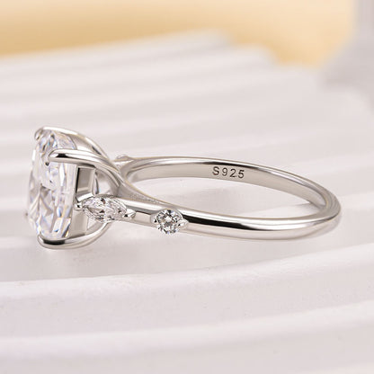 3Ct Brilliant Cushion Diamond Ring - Mixed Accent Stones
