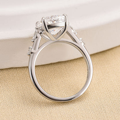 3Ct Brilliant Cushion Diamond Ring - Mixed Accent Stones