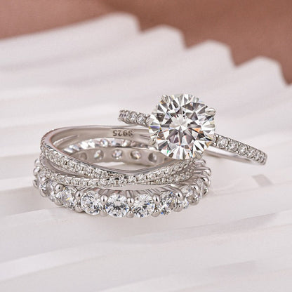 2Ct Round Moissanite Twist Band Ring 18K White Gold