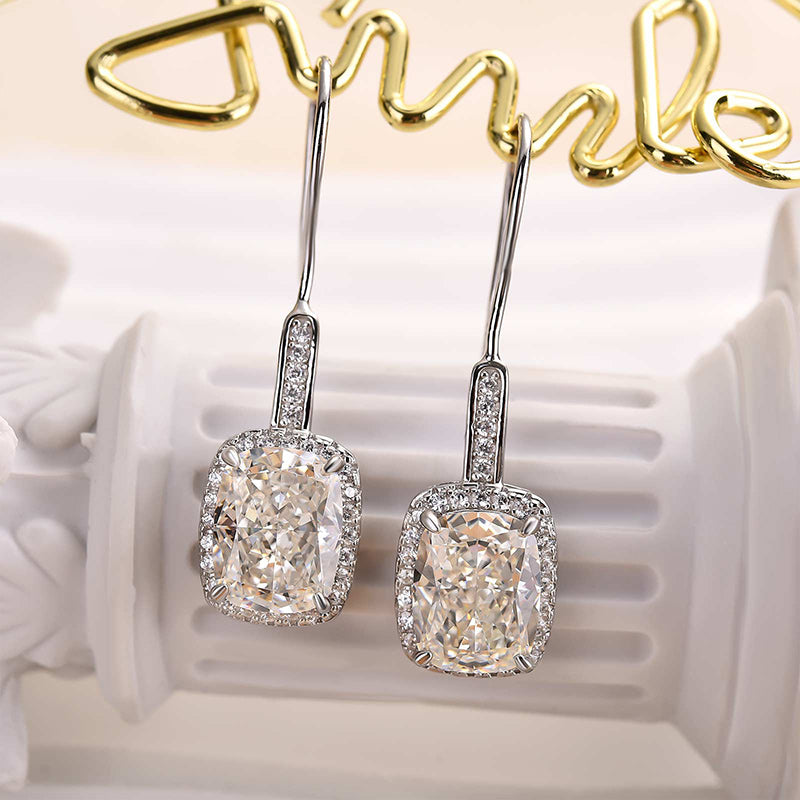 2.5Ct Cushion Cut Paraiba & Pink Diamond Earrings 925 Silver