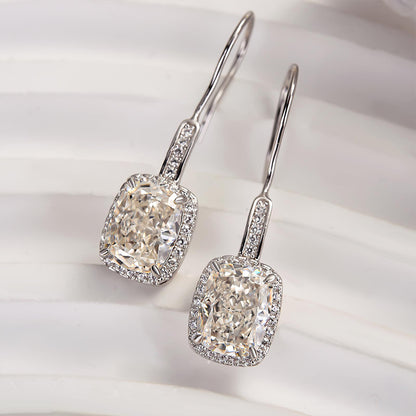 2.5Ct Cushion Cut Paraiba & Pink Diamond Earrings 925 Silver