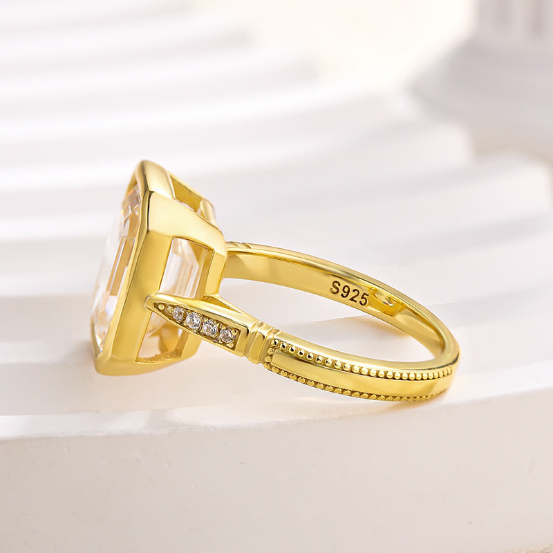 4.5 Carat Emerald Cut Bezel Set Diamond Ring
