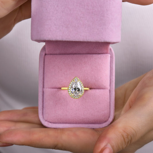 2.5Ct Pear Cut White Sapphire Ring 925 Silver