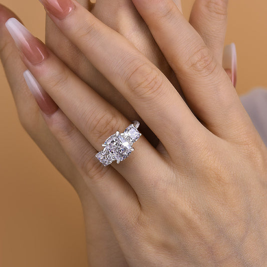 3.5Ct Cushion Cut Diamond Ring 925 Silver White Gold