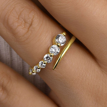 925 Sterling Silver 18K Gold Plated 1ct Diamond Wedding Band