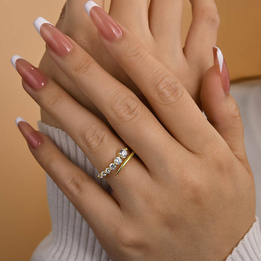 925 Sterling Silver 18K Gold Plated 1ct Diamond Wedding Band